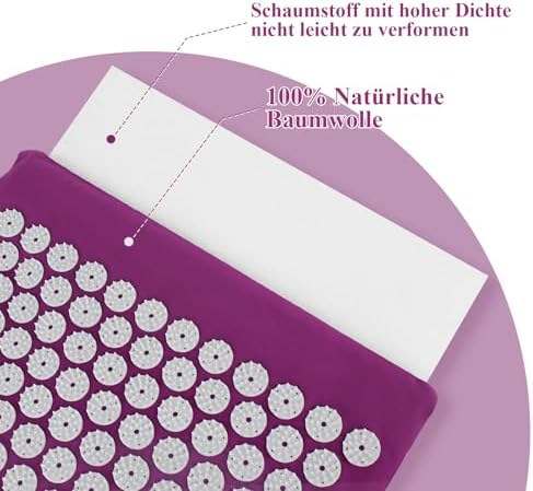 ACUPRESSION BULZEU TAPIS, KIT D'ACUPRESSION POUR LE COU ET LE DOS, TAPIS DE FLEUR ACUPRESSION POUR UNETENTE ET UN MASSAGE DE MASSAGE (Violet) - Image 8