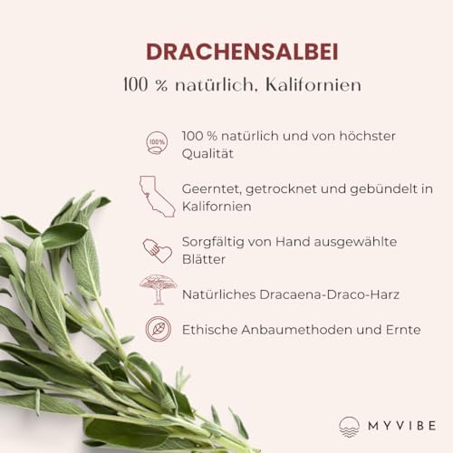 Myvibe Encens - Encens Saugeà Brueler - Bâton d'Encens Parfumé - Naturel, Sans aunun additif - Sang de Dragon - Sauge Rouge 1 Pièce. Et Sauge Blanche 1 pc. Ensemble - Image 6