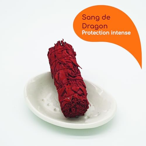 3 Sauges Sang de Dragon Purification à Brueler │Encens naturel pour rituel et méditation│sauge Blanche salvia apana amérinienne Avec Résine de Sang de Dragon Rouge │bougie Odeur bien-soi-soi- - Image 5