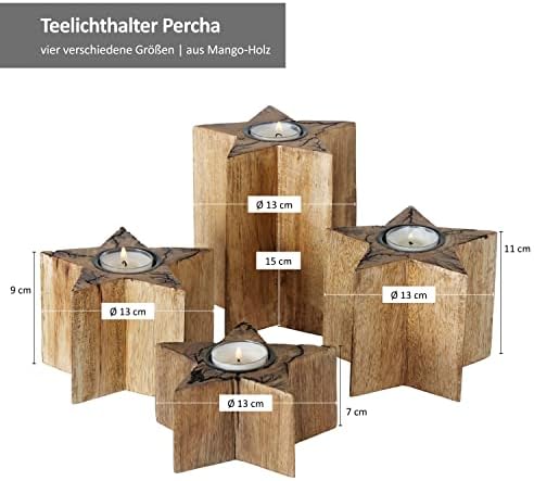 Boltze Lot de 4 Photophores Percha Forme d'Étoile H19 CM H15 cm bouge - Image 7