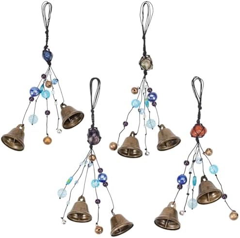 Olycraft 4pcs 4 couleurs cloches de sorcière avec Perles de verre et d'Améméhyste 24,5 cm décor