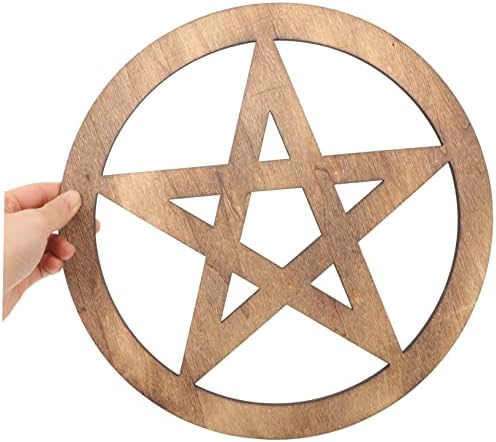 Cabilock Tuile D'autel en Bois sculpture de pentacle style vintage Décoration d'Intérie - Image 4