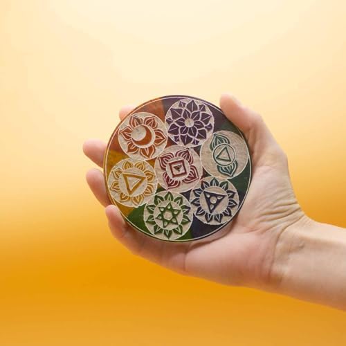 Porte-Encens en stéatite 10 cm - Sept chakra | Accessoire esthétique et spirituallement infusé pour des rituals de méditation et de relaxation Tranquilles - Image 3