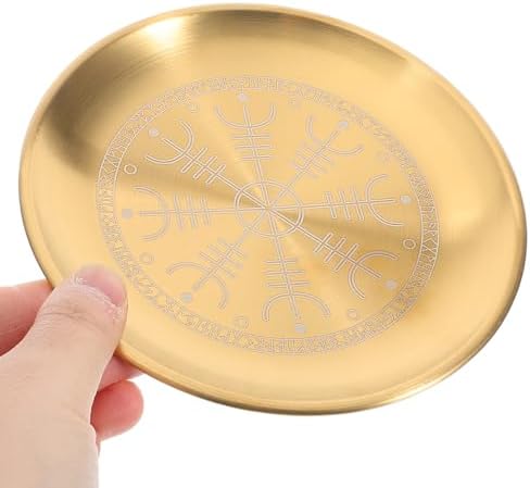 Ciieeo bougeoir en métal sophistiqué à motifs plateau dautel rond pour rituel - Image 3