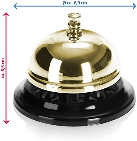 Robin Goods® 2x Cloche de Réception, Cloche de Table Avec Un Son Clair, Cloche de Table Dories pour comptoirs dans les Hôtels, Bars, Cabinets MédicAUX, ÉCOLES (2 pièces - Couleur ou) - Image 6