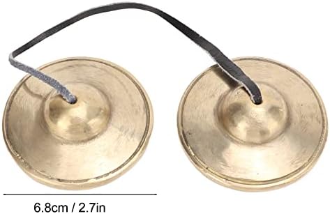 Cloche de Cymbales Tibéinees Tingsha, Petites cymbales tibéneres 6,8 cm, cloches de cymbales de méditation de yoga en laiton portables - Image 3