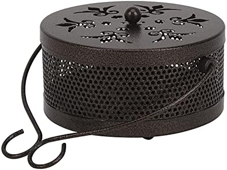 Boite de support Encens Boîte à Encens Métal style vintage créus brûleur bronzé à décroré porte-incens pour les tourbillons Cône arôme anti-moules - Image 4