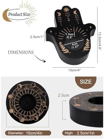 Bougeoirs pour bougies chauffe-plate, bougeères d'Halloween | Chandeliers en Bois de Bougie Chauffe-Plat d'Halloween | Fournitures de Trie Wiccan, Bougeoir Ritual, Décoration de Bureau pour pièce maître - Image 4