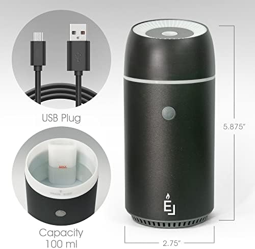 Diffuseurs de vie sérieuse de Parfum d'Huiles Essentielles verse la voix diffuseur d'Aromathérapie de Voiture Avec Minuterie Veilleuse et Fonction d'Arrêt automatique USB Portable 100ml Noir cadeau - Image 7