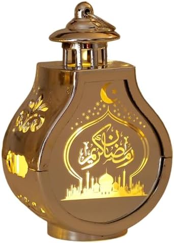 Ornement de Wizoowip de l'Aïd bien Fait, bougie déluminatrice, Étoile, Lune, Lanterne, Lumière Chaude, Lumière DÉCORATIV