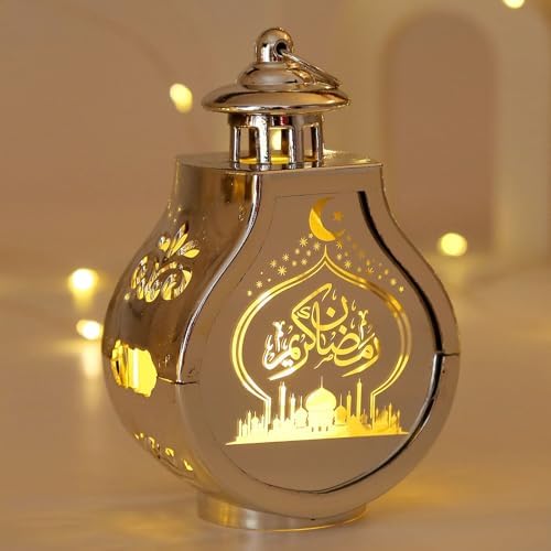 Ornement de Wizoowip de l'Aïd bien Fait, bougie déluminatrice, Étoile, Lune, Lanterne, Lumière Chaude, Lumière DÉCORATIV - Image 3