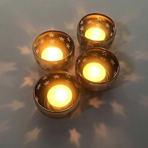 Lot de 4 Photophores et bougeères en acier inoxydable brossé avec un conception étoilé attrayant | Idéal coule toutes les occasions | Jean Patrique - Image 8