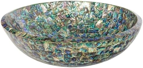 ÉVier en Coquille d'Ormeau I bol de lavage à la main en coquille d'ormeau i lavabo en coquille d'ormeau i lavabo en coquille d'ormeau i lavabo monté sur table 38,1 x 38,1 cm - Image 2