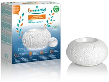 PURESSENTIEL - NOUVEAU DIFFUSEUR HUILES Essentielles chaleur Douce Calvi - Thermique de régulation - Diffuseur Céramique - Lumière d'Ambiance - Silencieux - Arête Automatique