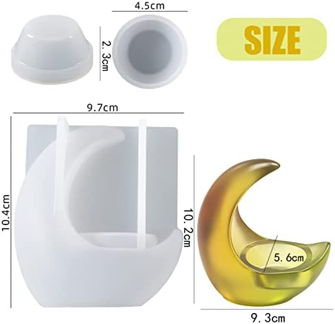 Culasign Bougeoir en Silicone - Bougeoir en Forme de Lune - Moule en Silicone pour bouge - Image 5