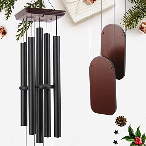 Astarin Grand Carillon Éolien de Condoléances d'Elttérieur de 122 CM AVEC 5 TUBES EN ALUMINUM LOURD ACCORDÉS, MÉLODIE APAISANTE, CARILLON ÉOLIEN COMMORATIF LA DÉCoration Extérieure (Terrasse,