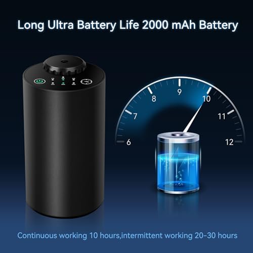 Diffuseur sans eau pour les huiles Essentielles, battant la batterie ， la technologie des ultrasons, le diffuseur de voitures, l'alliage en aluminium noir - Image 7