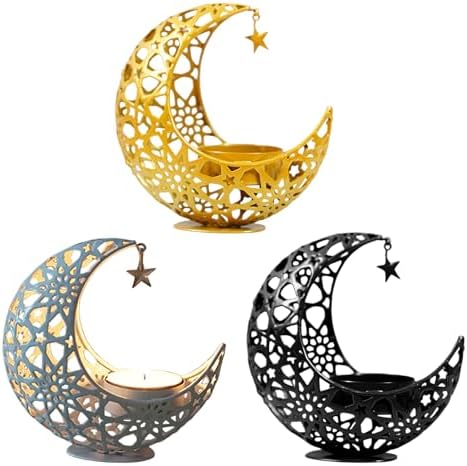 Bougeoir en forme de lune du milieu moderne pour la décoration de Noël ou de mariage - Image 4