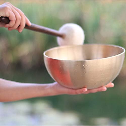 Chantants Tibétains bol bol à chant Tibétain en Métal fait par la main de la hauté en laiton Métal Tibétain Yoga Bol à chant la méditation sonore Bowl (Couleur: Brass, taille: 27cm) - Image 2