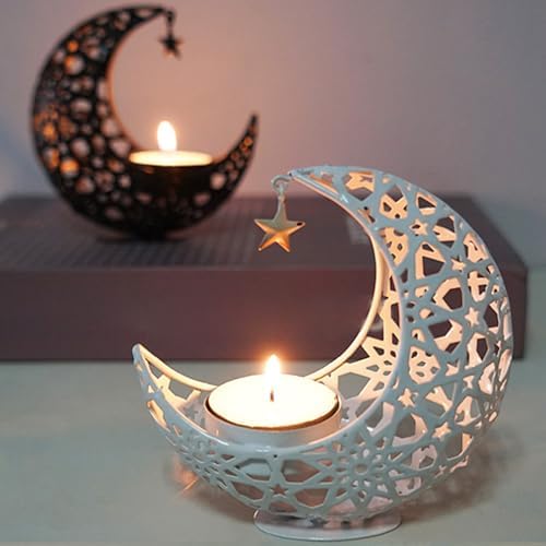 Bougeoir en forme de lune du milieu moderne pour la décoration de Noël ou de mariage - Image 8