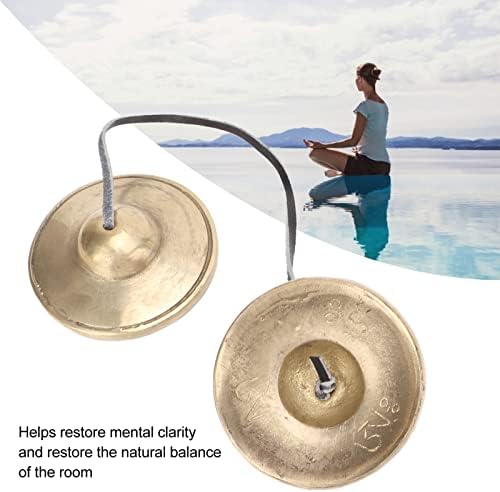 Cloche de Cymbales Tibéinees Tingsha, Petites cymbales tibéneres 6,8 cm, cloches de cymbales de méditation de yoga en laiton portables - Image 6