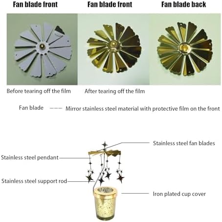 Dtaigou bougeoir rotatif pour bougie chauffe chauffe-plat, bougeoir rotatif | Chandelier Lune Chat - Bougeoir Rotatif, Carrousel de Chandeliers Rotatifs, Support de Bougie Chauffe-Plat pour la décoration de - Image 6