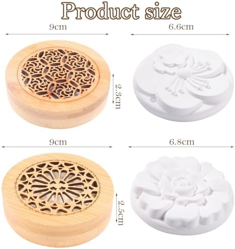 Urhrhu 2 Pièces Diffuseur d'Huiles Essentielles en Bois Avec Pierre de Diffusion Huile Essentiellle pour salon Salle de Bains Bureau Bureau Armoire à Chaussures (style 1) - Image 2