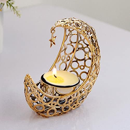 Bougeoir en Métal Lune Dorée, lustre romantique moderne anti-stress, Candélabre en Forme de Lune pour chambre à coupe - Image 7