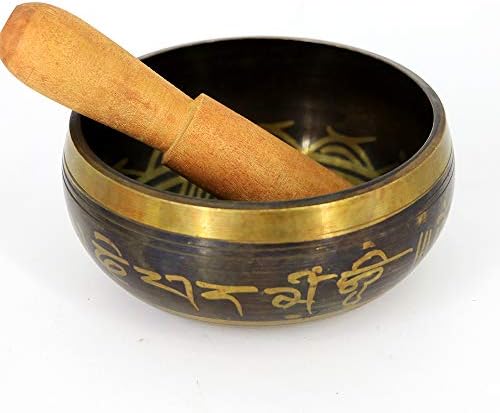 Byou bol chantant Tibétain, 9,5 cm Méditation Bol Avec Manche en Bois - Petit Coussin pour la méditation guérison - Image 5