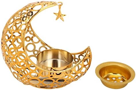 Bougeoir en Métal Lune Dorée, lustre romantique moderne anti-stress, Candélabre en Forme de Lune pour chambre à coupe - Image 2