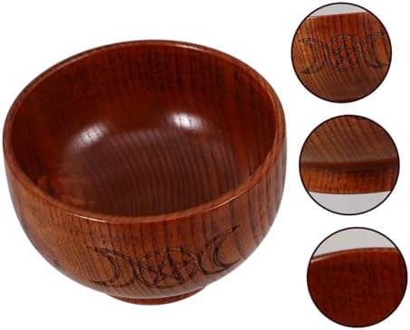 Alipis Bol en Bois AVEC Symbole du Pentacle Décoration de Bougie Bol Lunaire pour les rituels Soutien Dencens Accessoire - Image 8