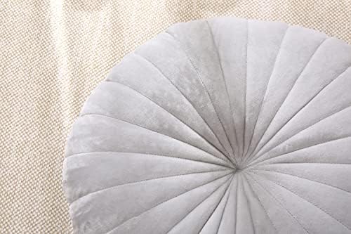 Molynnchic Floor Pillow Coussin de Méditation Rond et Grand Coussin de Sol, en Velours Épais, versez le yoga, salon, balcon, extérieur, tatami, 40 cm, Gris - Image 3