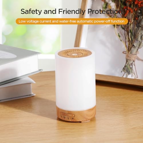 Romon Difffuseur d'Huile Essentiellle, 150 ml diffuseur arômes, ultrasonique diffuseur huiles Essentielles electrique Avec 7 Couleurs LED HUMIDIFICAUR D'AIR AIRSER Bureau de l'appartement Maison Yoga - Image 5