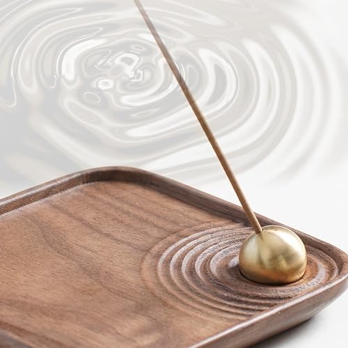 Seedwave Magnétique Porte Encens Baton, angle de support réglable Encens en Bois de Noyer, Brûleur d'Encens Ondulé pour la décoration de la Maison, La Méditation et le Yoga - Image 5