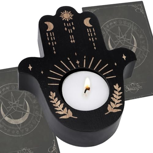 Bougeoirs pour bougies chauffe-plate, bougeères d'Halloween | Chandeliers en Bois de Bougie Chauffe-Plat d'Halloween | Fournitures de Trie Wiccan, Bougeoir Ritual, Décoration de Bureau pour pièce maître - Image 8