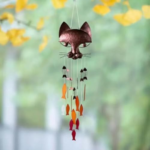 PLOOKYOE CARLON ÉOLIEN EN MÉTAL LET CHAT ET CHAT - CARILLON À VENT VINTAGE EN MÉTAL - MÉLODIE APAISANTE LET JARDIN - Image 7