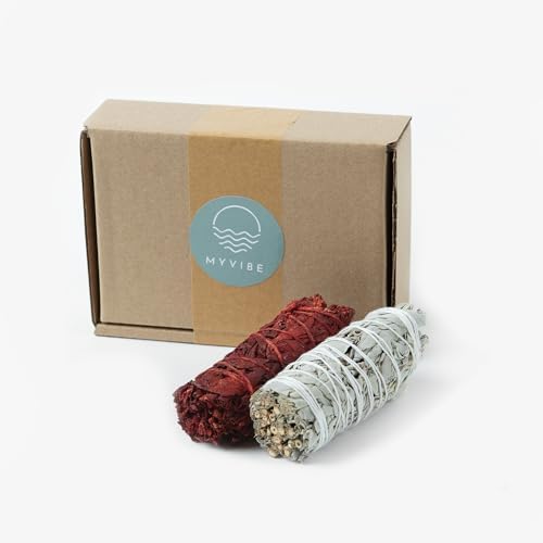 Myvibe Encens - Encens Saugeà Brueler - Bâton d'Encens Parfumé - Naturel, Sans aunun additif - Sang de Dragon - Sauge Rouge 1 Pièce. Et Sauge Blanche 1 pc. Ensemble - Image 2