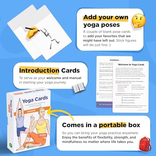 Cartes de Yoga - Guide Visuel pour l'Étude, La Pratique et le Séquençage des Classes Avec Pose Esseltiels, Exercices de Respiration et de Méditation · Cartes de yoga pour femmes - Image 4