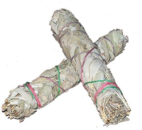 Paquet de 3: 7-8 '' SAUGE BLANCHE EN Bâton - Bâton de Fumigation - White Sage Xl Smudge / Wands 7-8 '' (~ 19m, ~ 50-65gr.) Buffalo Sage, Indian Sage, Californie Sage Sage