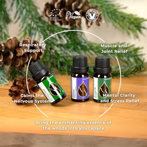 Coffret Huiles Essentielles Bio "Magie de Forêt" | Pin Sylvestre + Gémévrier + Sapin Argente | 100% pur et naturel | Non dilué | Qualité ThéRapeutique | Ferme Familiale | Non OGM | 3 pièces x 10 ml - Image 5