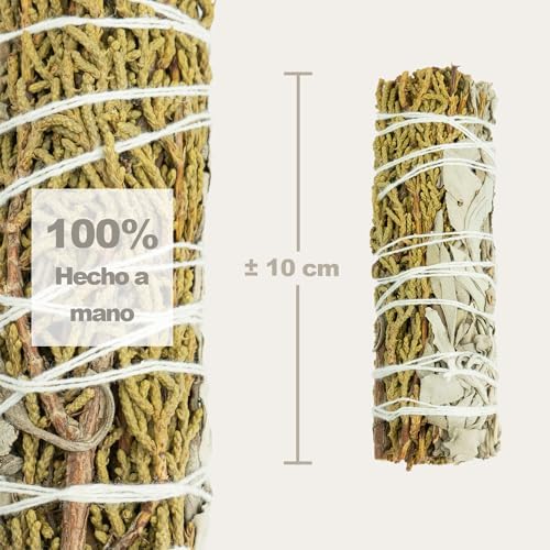 MUT22 5 SAUGE ET GÉNÉVIR 10 CM PURIFICATION A BRULER Premium pour purification Spirialelle - 100% Naturelle et sacrée, idéale pour les ritual - Image 2