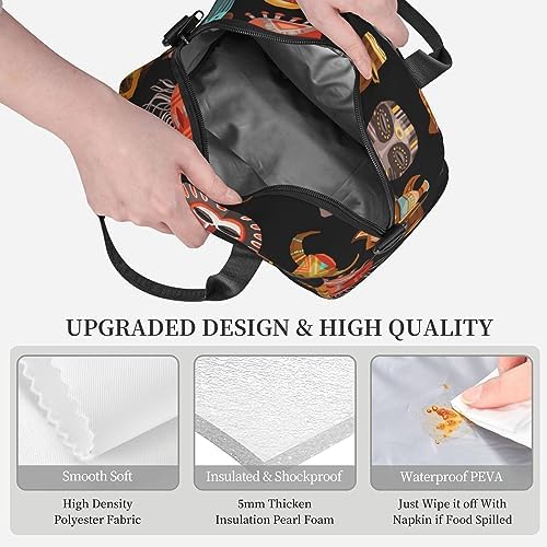 Aseelo Sac à décorner isotherme rituel africain avec masque tribaux, boîte à décorner, sacs de pique-nique, sac d'isotherme, boîte à bento, quatre-tout pour homme et femme - Image 3