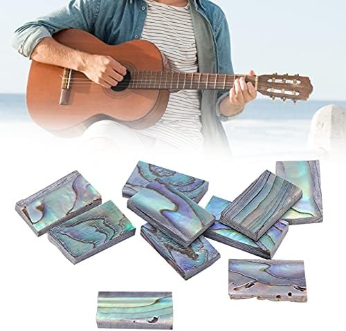 Astibym Touche d'Infrrustation de Guitare en nacre d'Ormeau, 10 Pièces d'Incrustation de Nacre d'Ormeau Incrustations de guitares Naturelles, Accessoires de Jeu - Image 2