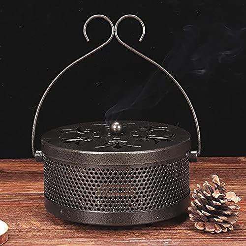 Boite de support Encens Boîte à Encens Métal style vintage créus brûleur bronzé à décroré porte-incens pour les tourbillons Cône arôme anti-moules - Image 2