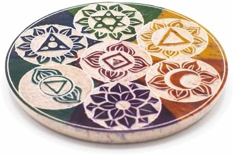 Porte-Encens en stéatite 10 cm - Sept chakra | Accessoire esthétique et spirituallement infusé pour des rituals de méditation et de relaxation Tranquilles - Image 2
