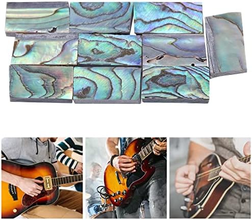 Astibym Touche d'Infrrustation de Guitare en nacre d'Ormeau, 10 Pièces d'Incrustation de Nacre d'Ormeau Incrustations de guitares Naturelles, Accessoires de Jeu - Image 3