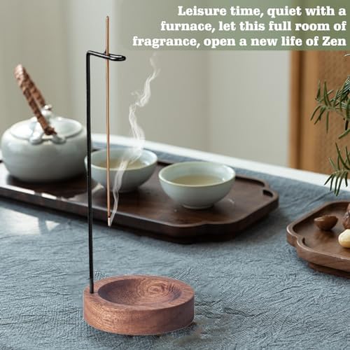 Porte-Encens en Bois à L'Envers: Nizirioo Porte-Encens en Bois Porte-Encens 40 Bâtonnets d'Encens Porte-Encens Porte-Encens pour Bâtonnets pour Zen Yoga Méditation - Image 4