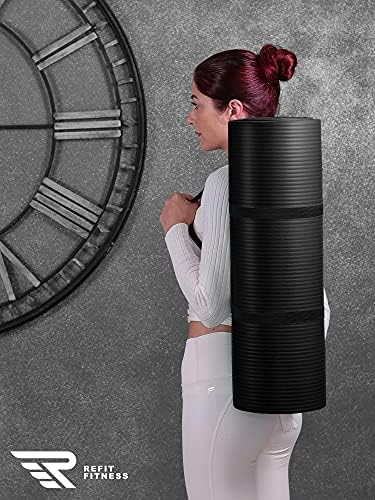 Refit Tapis de Fitness | 1,5 cm | Antidérapant | Protège Les Articulations | Extra Épais et doux | Dimensions 183 cm x 61 cm x 1,5 cm | avec dragonne pratique - Image 4