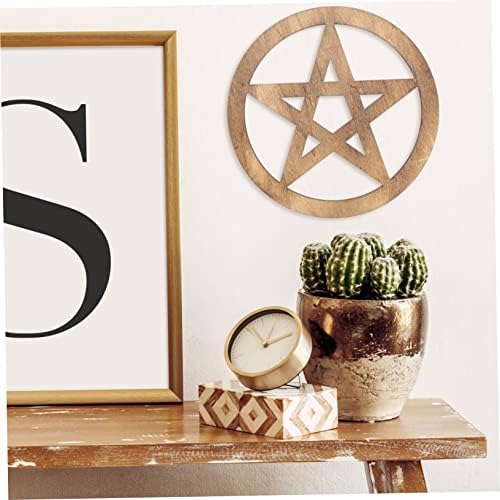 Cabilock Tuile D'autel en Bois sculpture de pentacle style vintage Décoration d'Intérie - Image 5