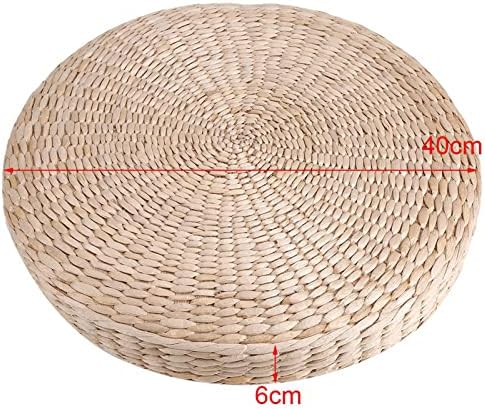 Airshi coussin tatami en osier naturel, pouf d'Elttérieur, Décoration de Fenêtre au sol pour la méditation zen - Image 3